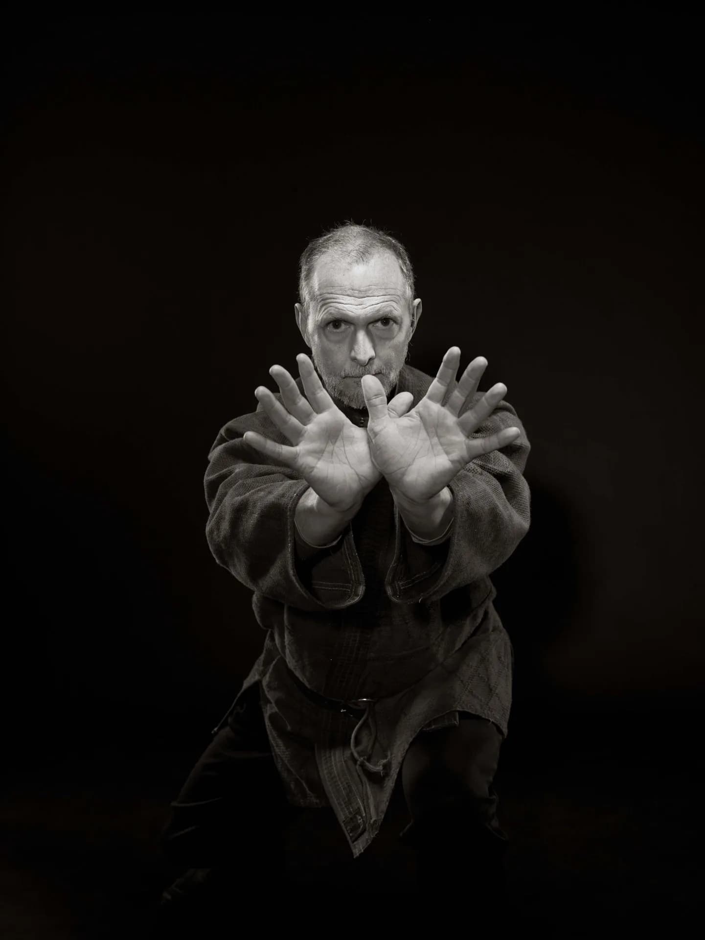 Allen Pittman demonstrating focused attention through posture and the hands